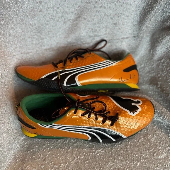 2010 PUMA Usain Bolt Orange, Yaams Running‎ Shoes Men's RARE US 10.5 - Picture 14 of 14